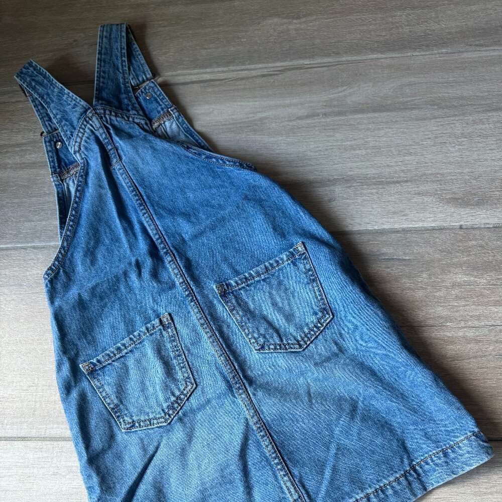 GAP Denim Button-Up Overall Dress, Kids Size Medium - Picture 5 of 5